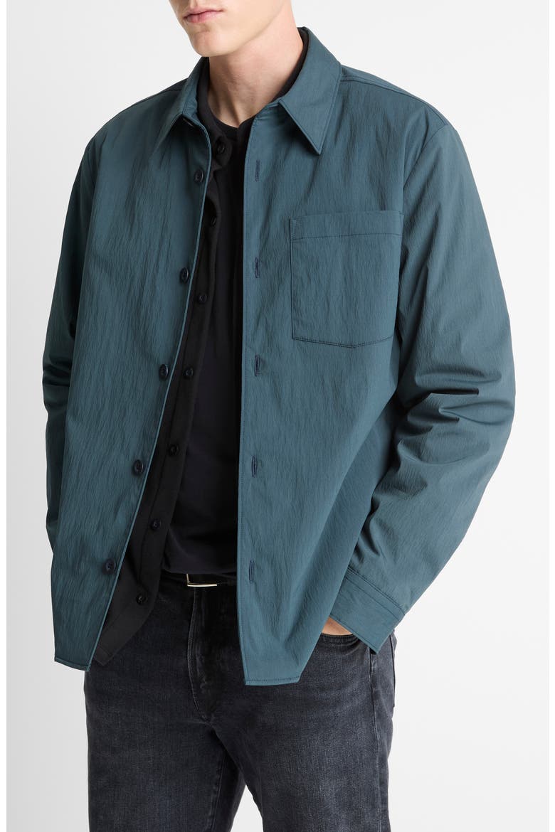 Insulated Cotton Blend Button-Up Shirt Jacket, Main, color, CLEAR LAKE