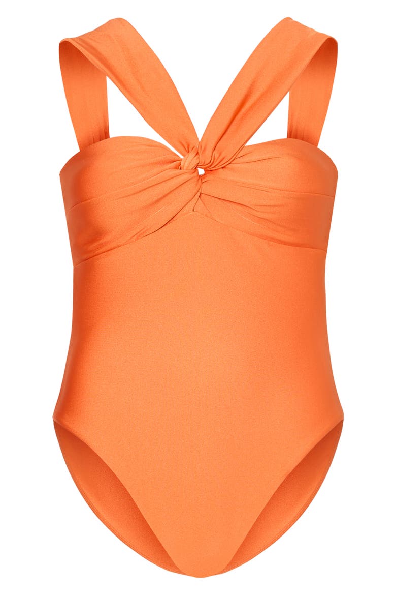 Betsy Gloss Bandeau One-Piece Swimsuit, Alternate, color, ORANGE