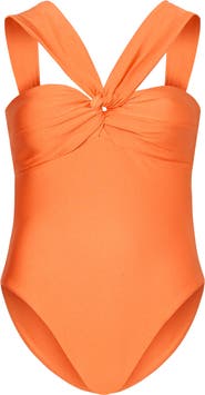 Milly Betsy Gloss Bandeau One-Piece Swimsuit