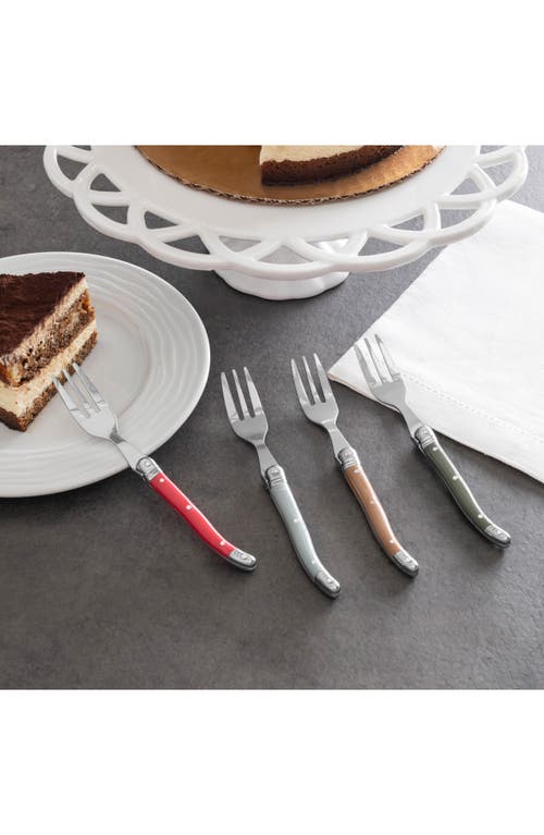 French Home Laguiole 4-piece Cake Fork Set In Red