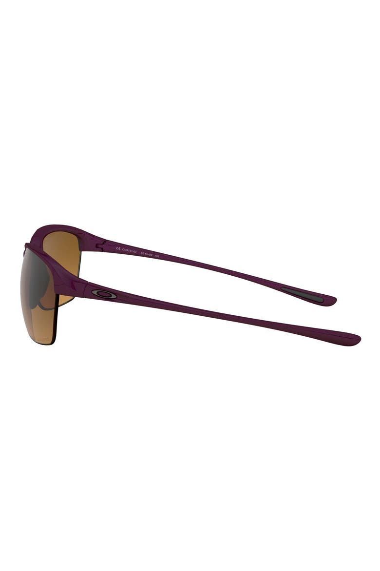 Unstoppable 65mm Gradient Polarized Oversize Rectangular Sunglasses, Alternate, color, RASPBERRY/ BROWN P