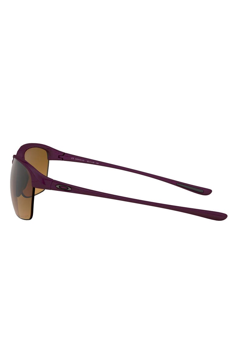 Oakley Unstoppable 65mm Gradient Polarized Oversize Rectangular Sunglasses, Alternate, color, Raspberry/ Brown P