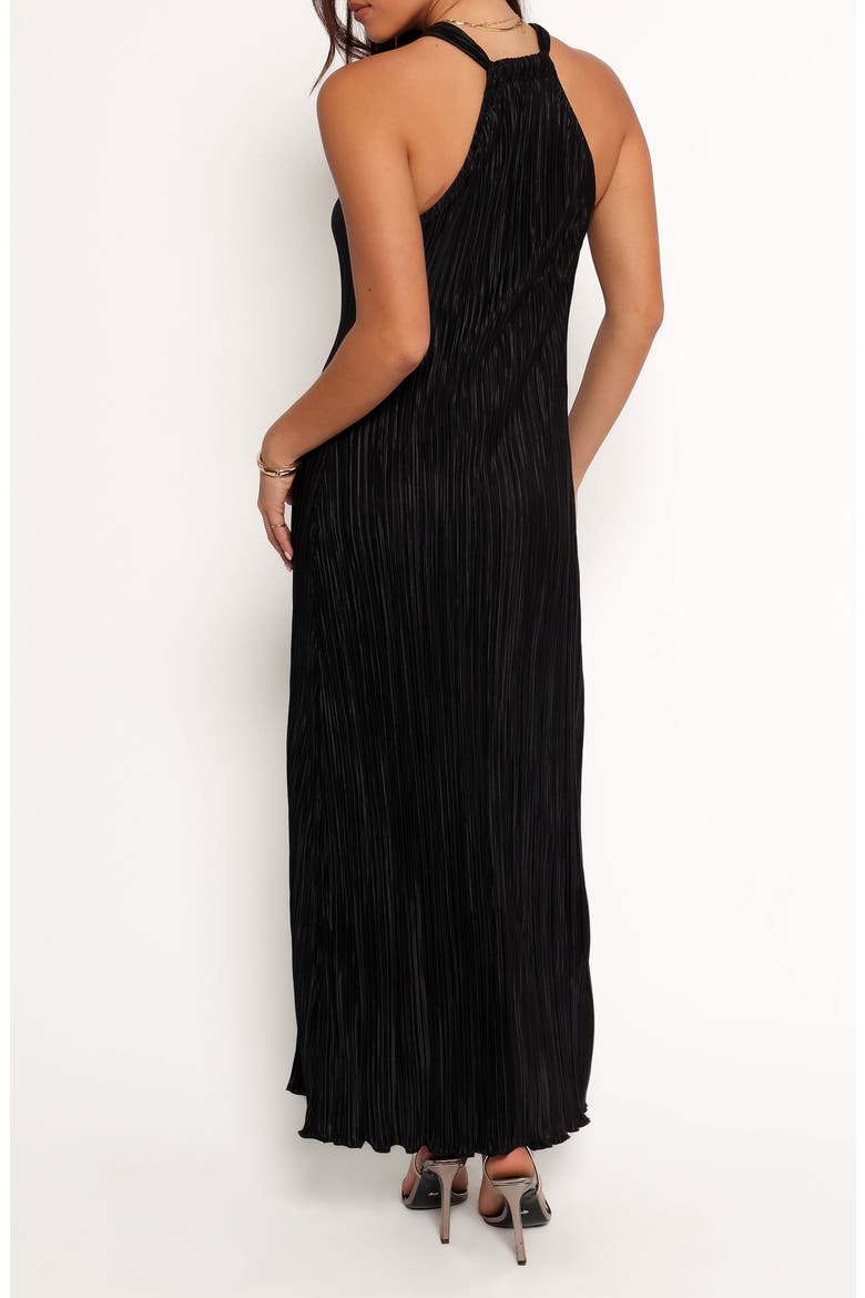 Melody Plissé Maxi Dress, Alternate, color, BLACK
