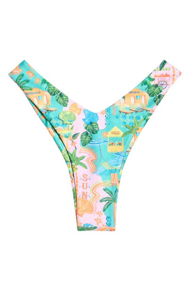 Kulani Kinis Y-Cut Cheeky Bikini Bottoms, Alternate, color, Sunlit Spritz