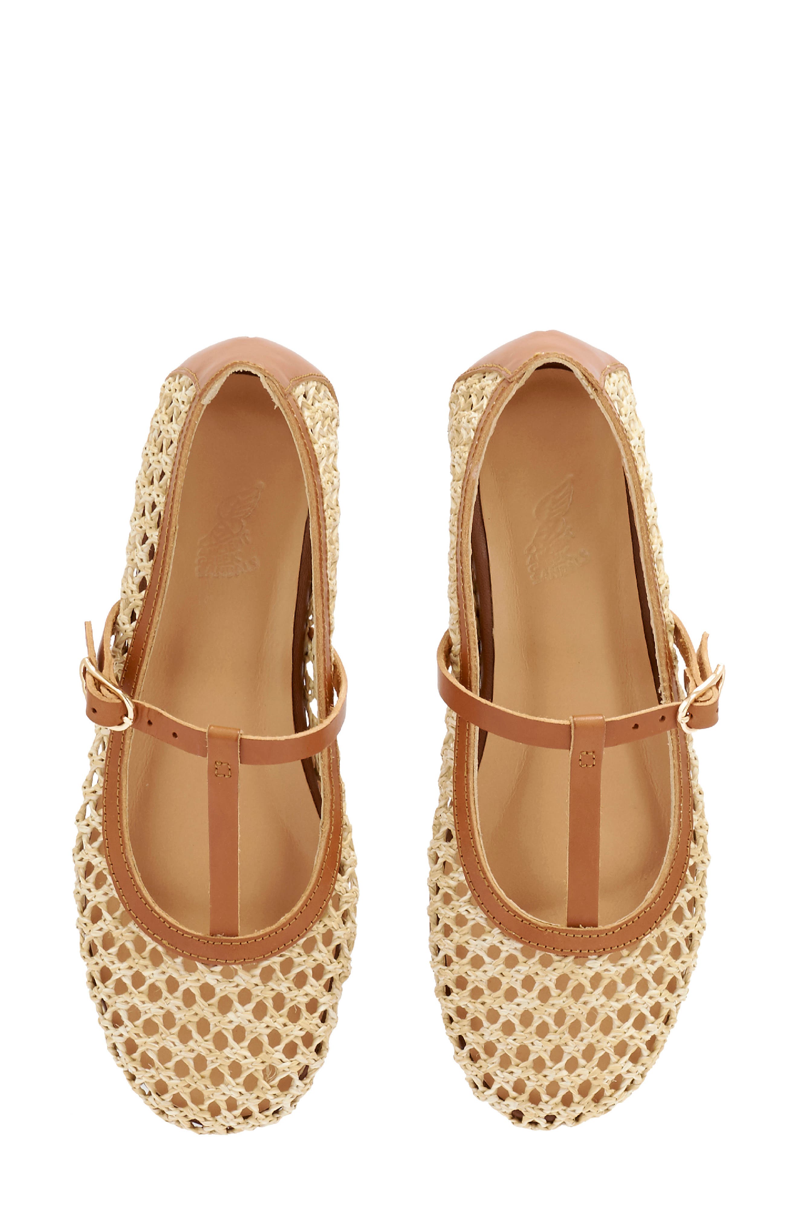 Aerati T-Strap Raffia Flat, Alternate, color, NATURAL