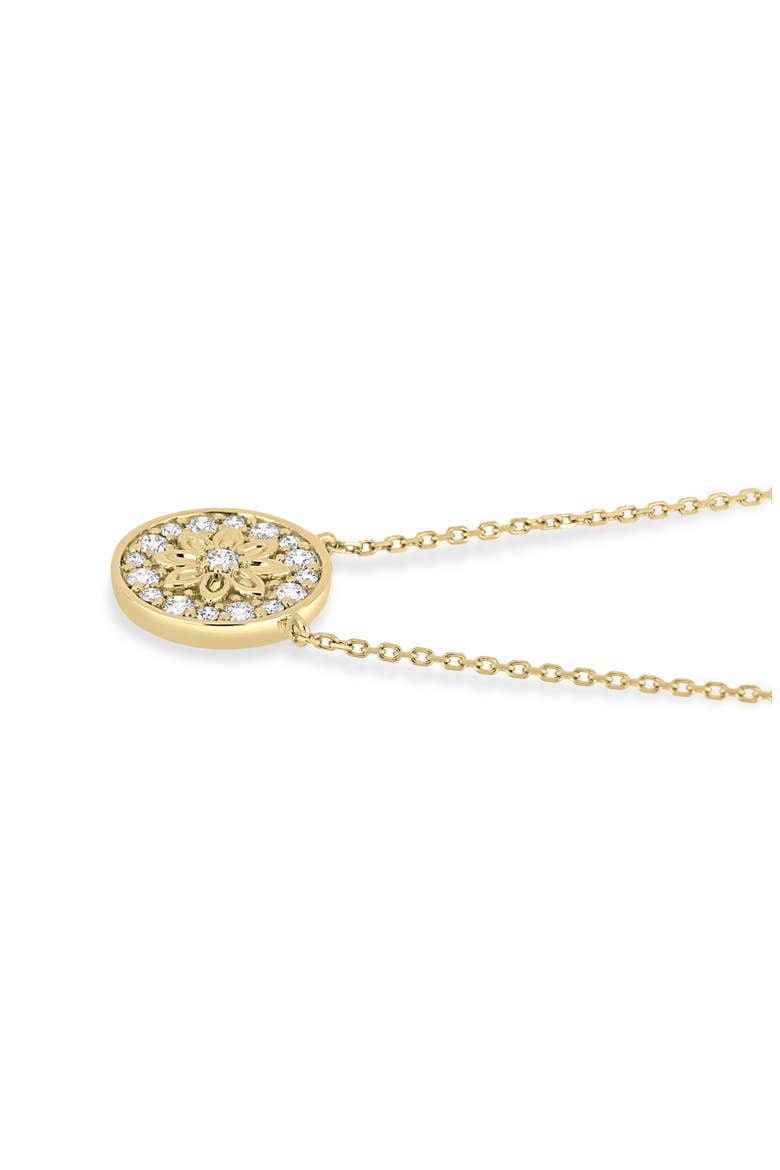 Getty Diamond Circle Flower Pendant Necklace (Online Trunk Show), Alternate, color, 18K YELLOW GOLD