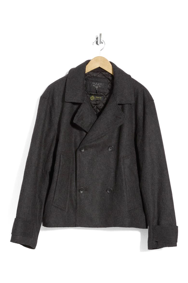 Eddy Double Breasted Wool Blend Coat, Main, color, MIDCHARC
