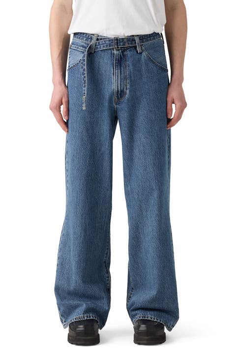 Belted Twisted Baggy Straight Leg Jeans (Let's Do the Twist)