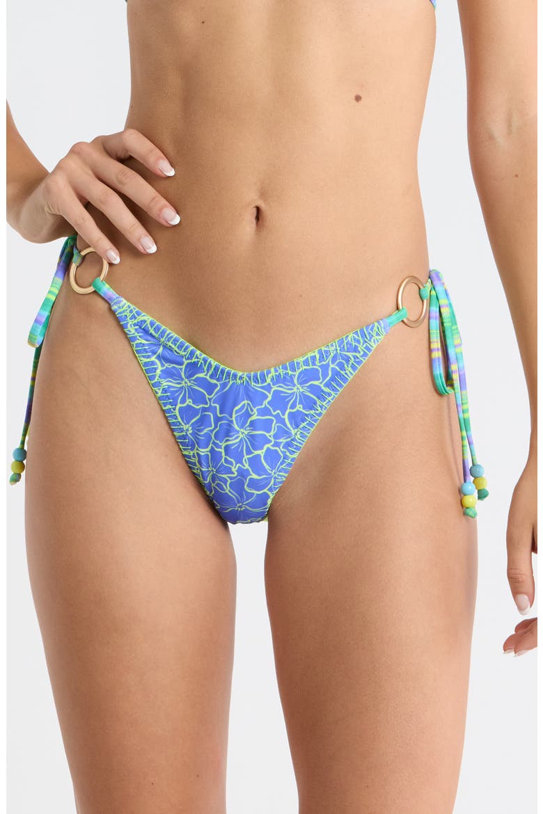 Ring Lace Stitch Side Tie Bikini Bottoms, Main, color, SUGAR WAVE