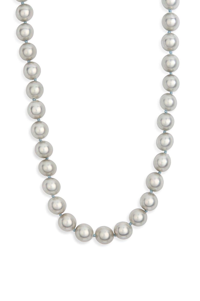 Faux Pearl Necklace, Main, color, LIGHT GRAY PEARL