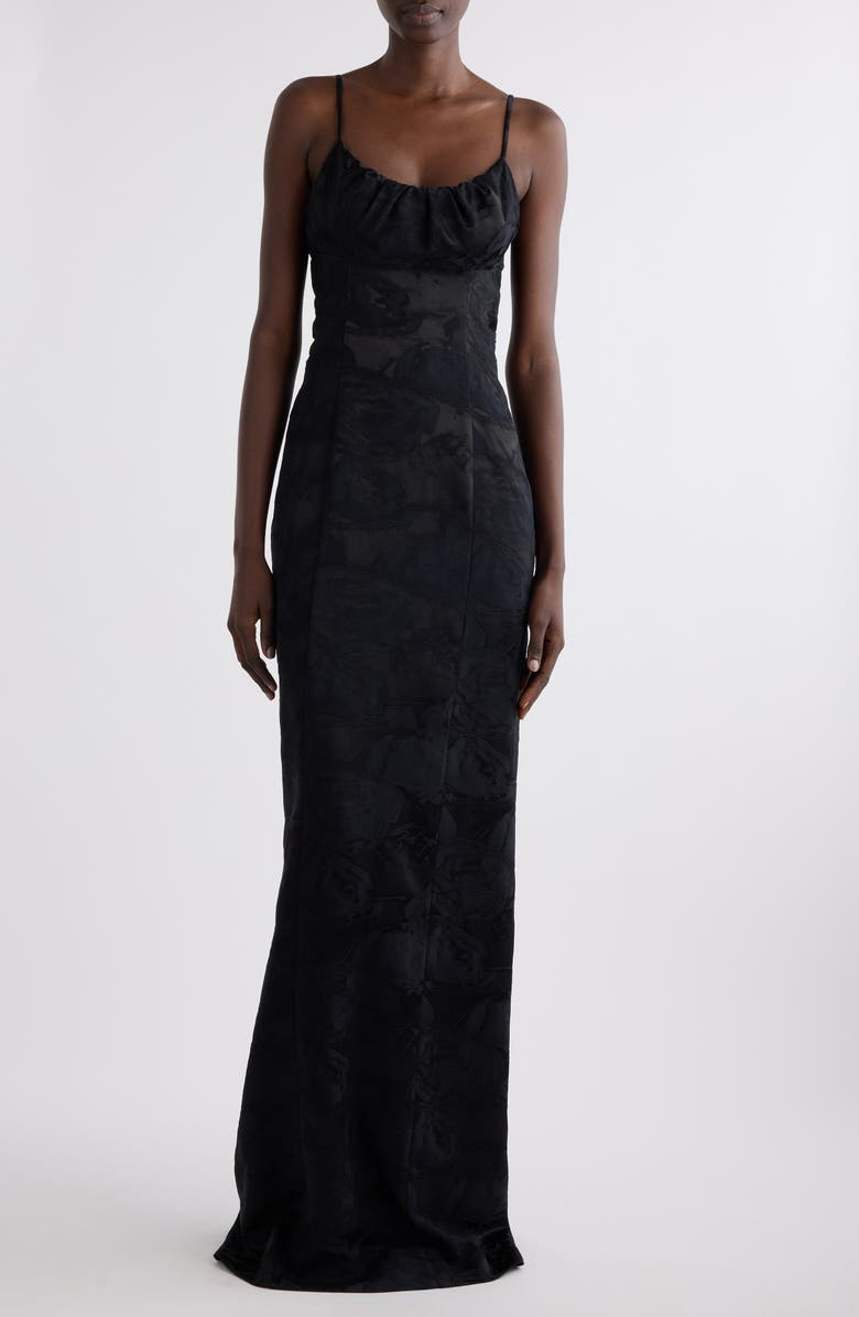 Dries Van Noten Dirios Floral Jacquard Satin Gown, Main, color, 