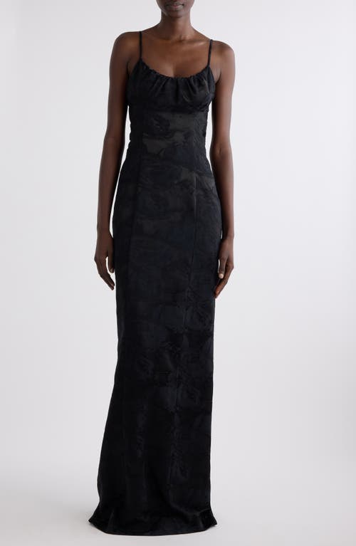 DRIES VAN NOTEN DRIES VAN NOTEN DIRIOS FLORAL JACQUARD SATIN GOWN 