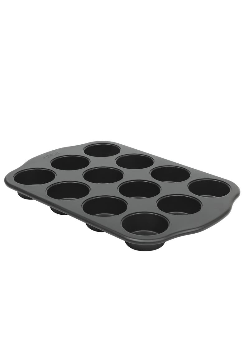 12-Cup Nonstick Carbon Steel Muffin Pan, Main, color, Black