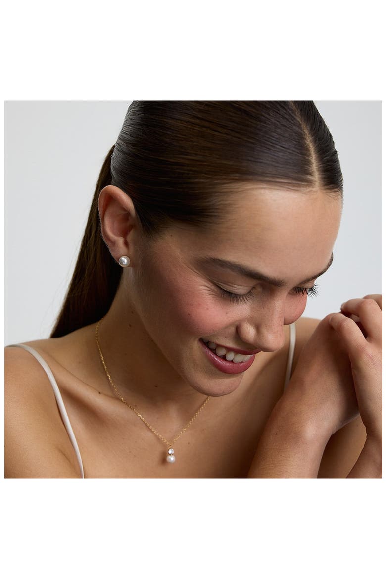 Freshwater Pearl Stud Earrings, Alternate, color, GOLD