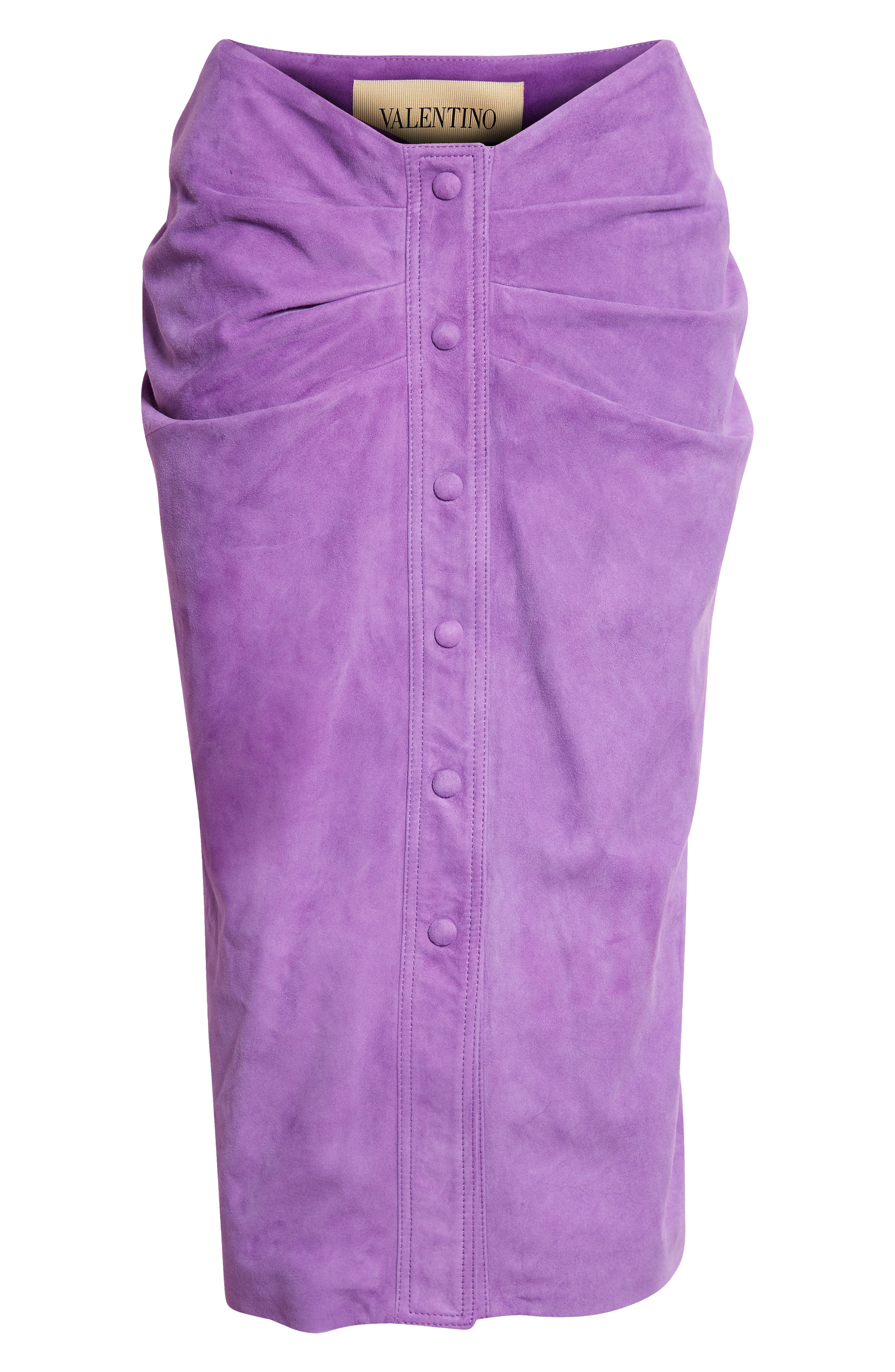 Valentino Ruched Suede Skirt in Dark Purple at Nordstrom, Size 4 Us