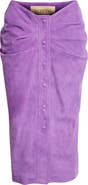 Valentino Ruched Suede Skirt