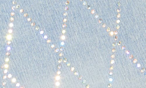 Madden Girl Rhinestone Front Raw Hem Denim Shorts