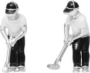 Jan Leslie Putting Golfer Sterling Cufflinks