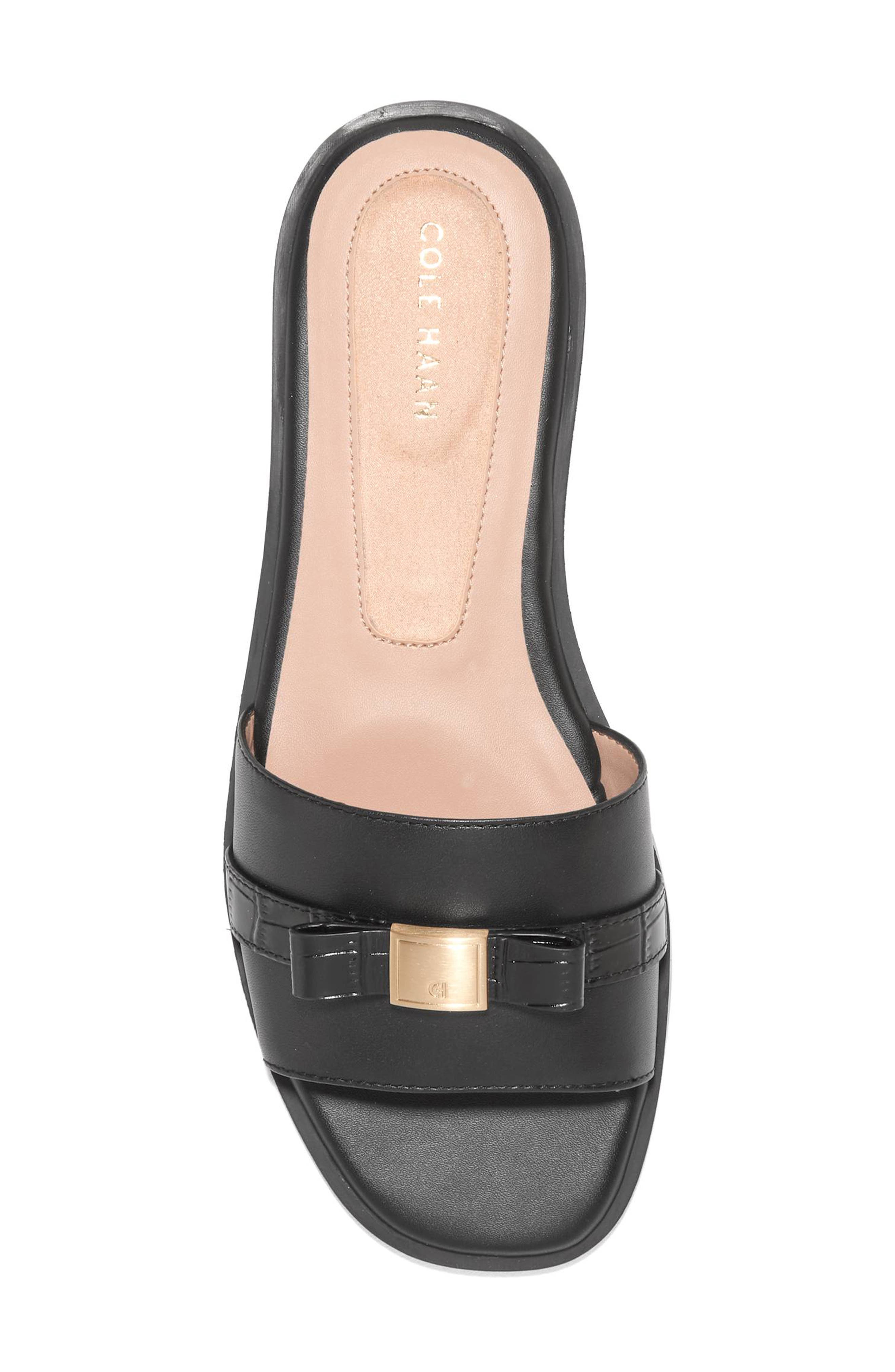 Cole Haan Go-To Emalia Slide Sandal, Alternate, color, Black/ Black Croc Print