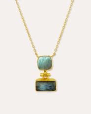 Ottoman Hands Nerissa Aqua Chalcedony Pendant Necklace
