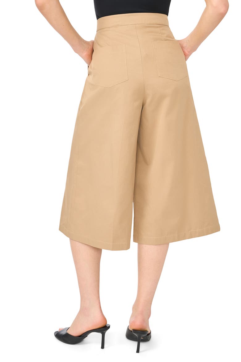 High Waist Wide Leg Culottes, Alternate, color, ALMOND LATTE