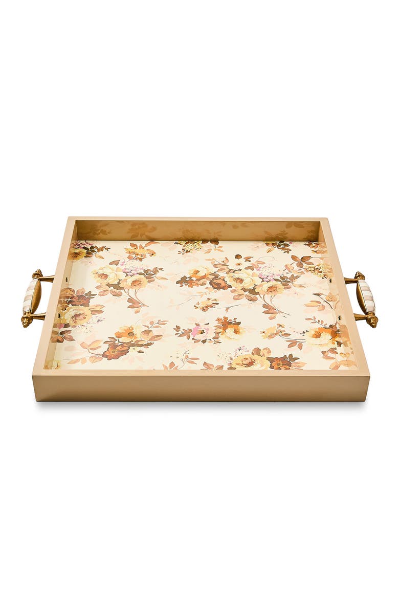 Wild Rose Serving Tray, Alternate, color, WHITE