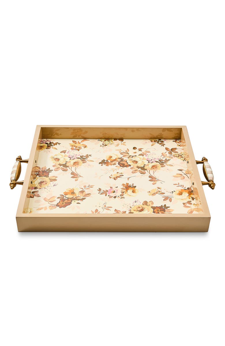 MACKENZIE CHILDS Wild Rose Serving Tray, Alternate, color, White