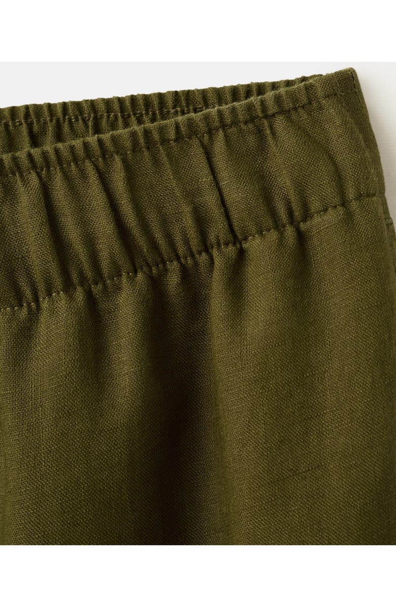 MANGO Straight Leg Linen Blend Pants, Alternate, color, Olive Green