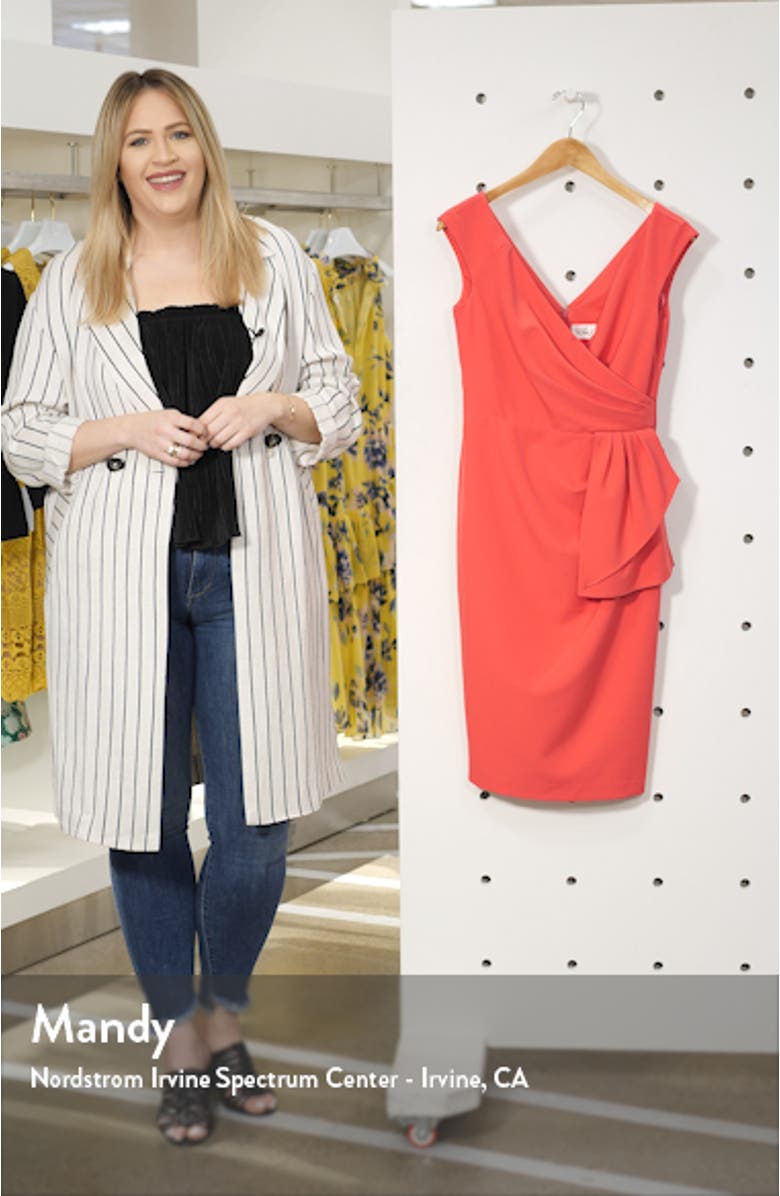 Drape Crepe Sheath Dress, sales video thumbnail