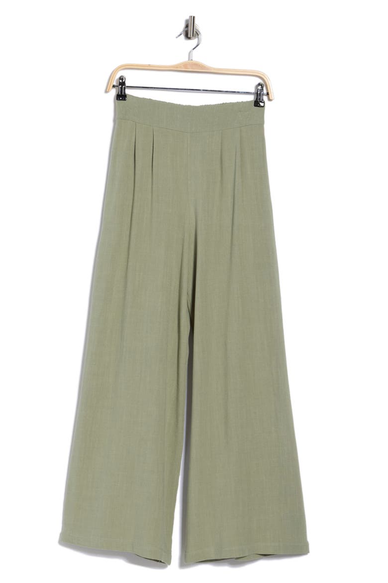 Wide Leg Pull-On Pants, Alternate, color, OLIVE