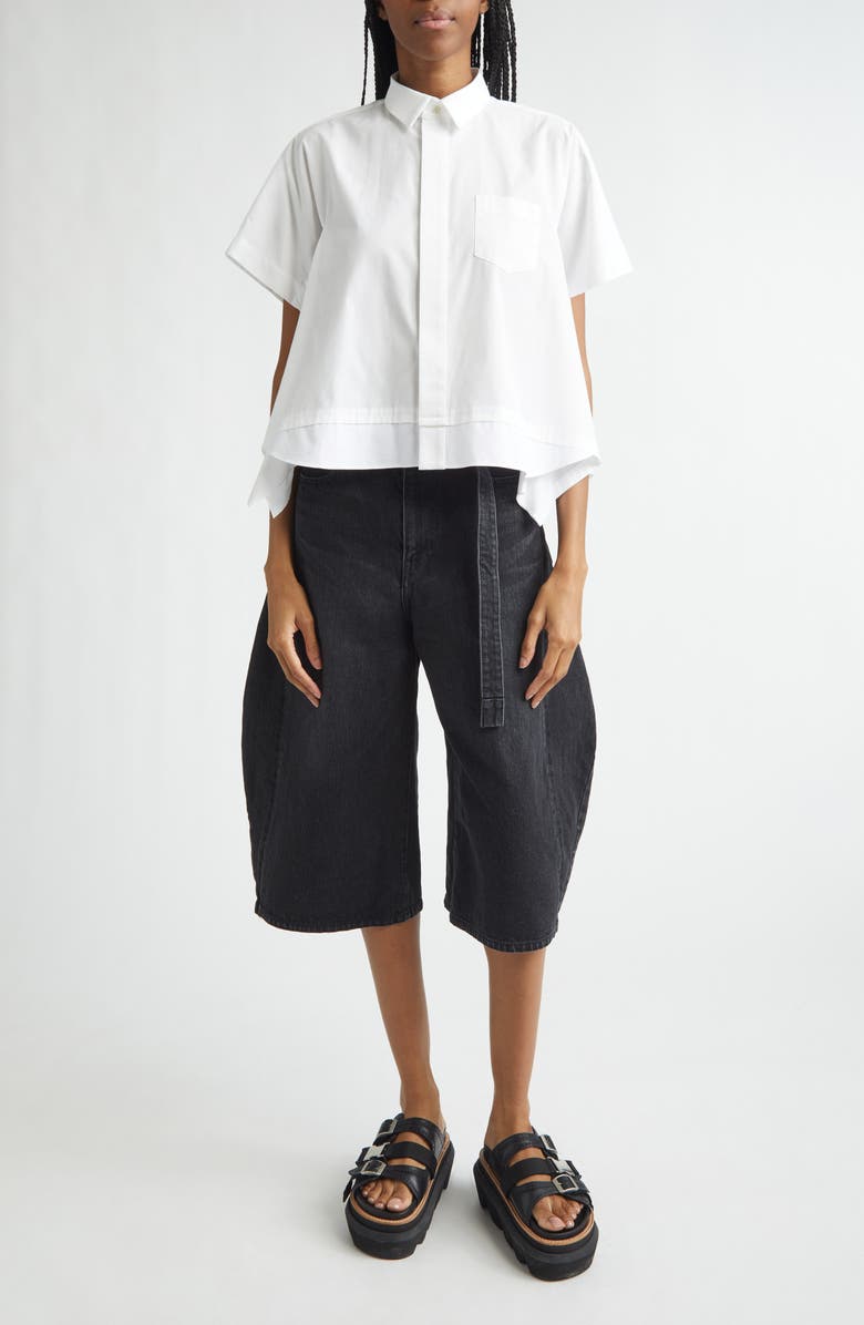 Sacai Poplin Shirt, Alternate, color, Off White