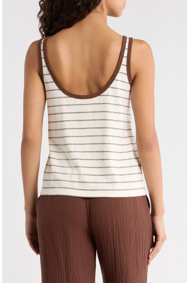 Laci Stripe Hemp & Cotton Tank, Alternate, color, CHOCOLATE/ WHITE STRIPE