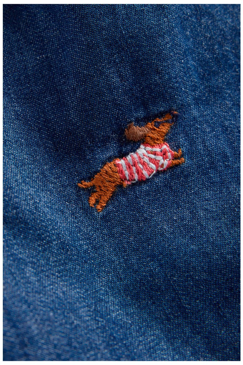 Embroidered Cotton Chambray Pull-On Pants, Alternate, color, CHAMBRAY DOGS