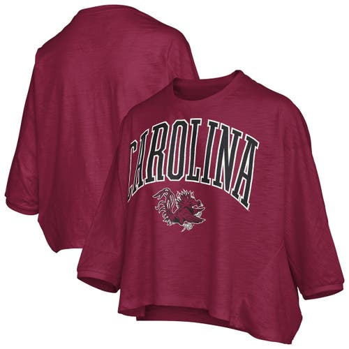 Pressbox Garnet South Carolina Gamecocks Midi Arch Over Logo Oversized T-shirt In Burgundy