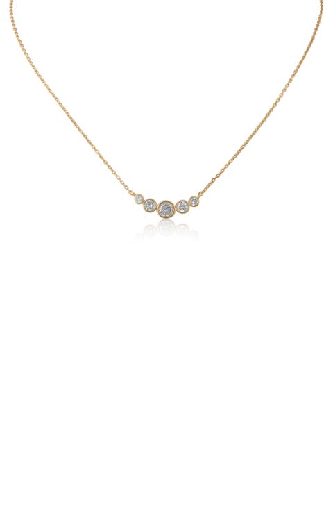 Bezel Set Cubic Zirconia Pendant Necklace