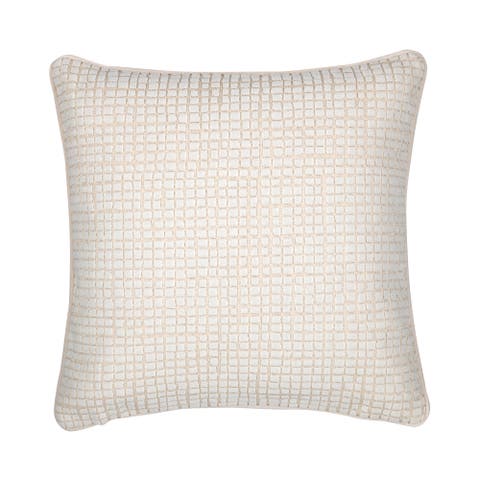 Scala Crema Croc-inspired Cut Velvet Chenille Indoor & Outdoor Woven Accent Pillow & Insert