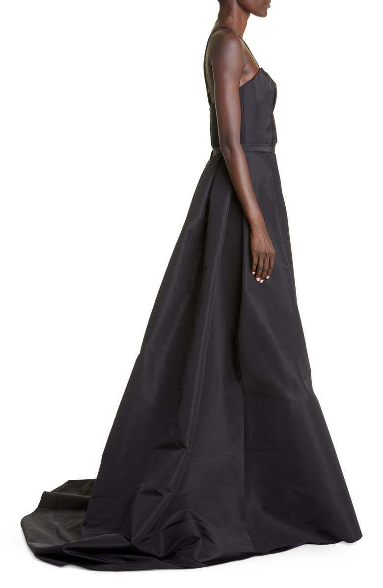 Carolina Herrera Plunge Neck Gown with Removable Overskirt, Alternate, color, 