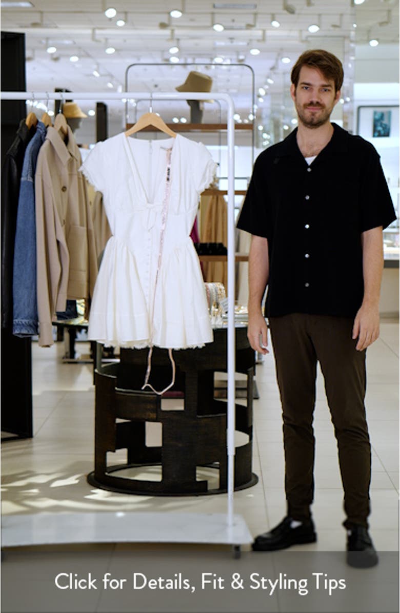 Emiliana Lace Trim Stretch Cotton Minidress, sales video thumbnail