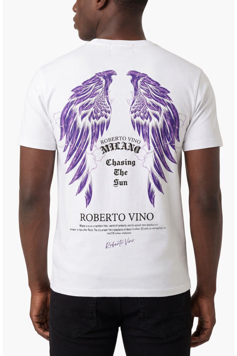 Chasing the Sun Winged Graphic Slim Fit T-Shirt, Alternate, color, White