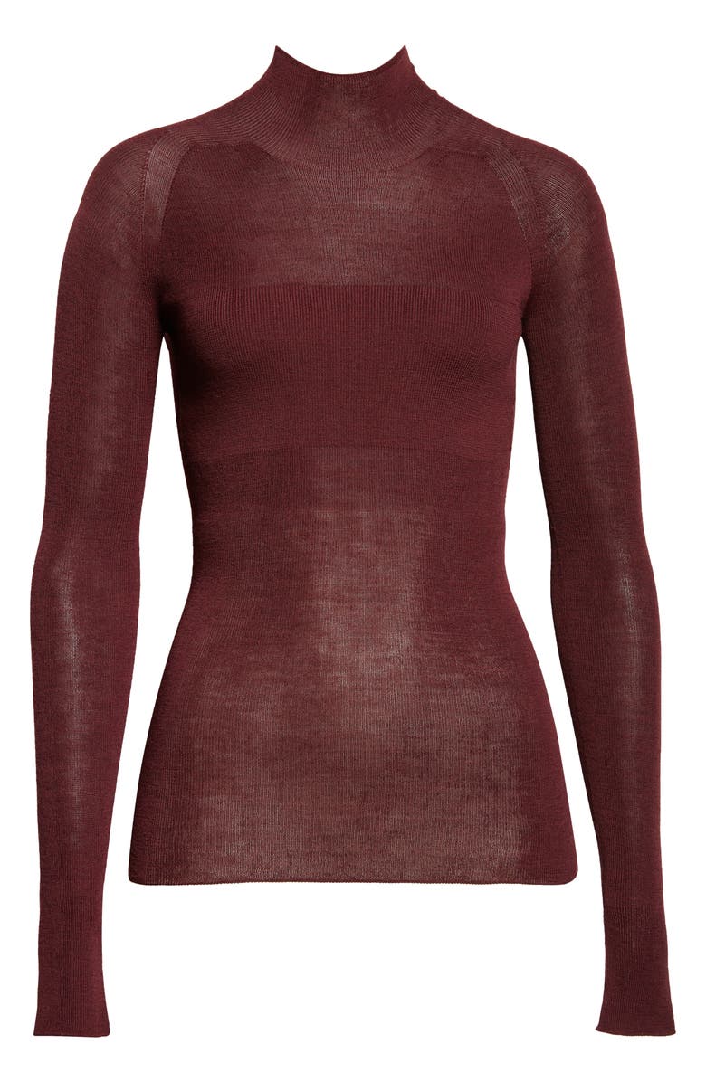 Versace Merino Wool Blend Rib Sweater, Alternate, color, Burgundy