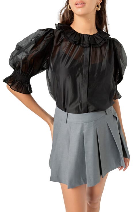 Ruffled Organza Top