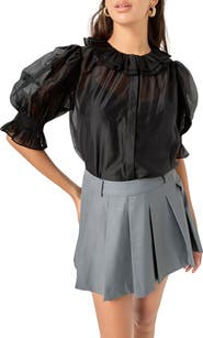 English Factory Ruffled Organza Top