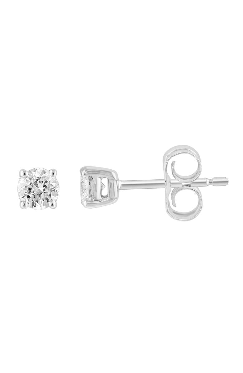 EFFY 14K White Gold Lab Grown Diamond Stud Earrings, Alternate, color, Silver