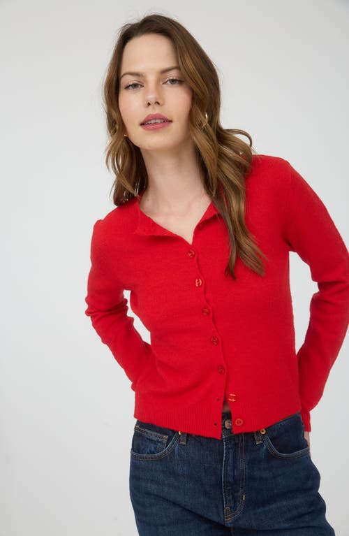 Blu Pepper Button Down Cardigan In Red