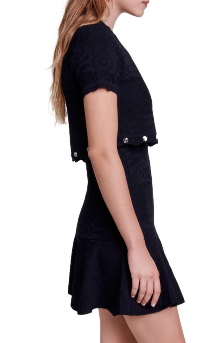 maje Reveria Two-Piece Knit Minidress, Alternate, color, 