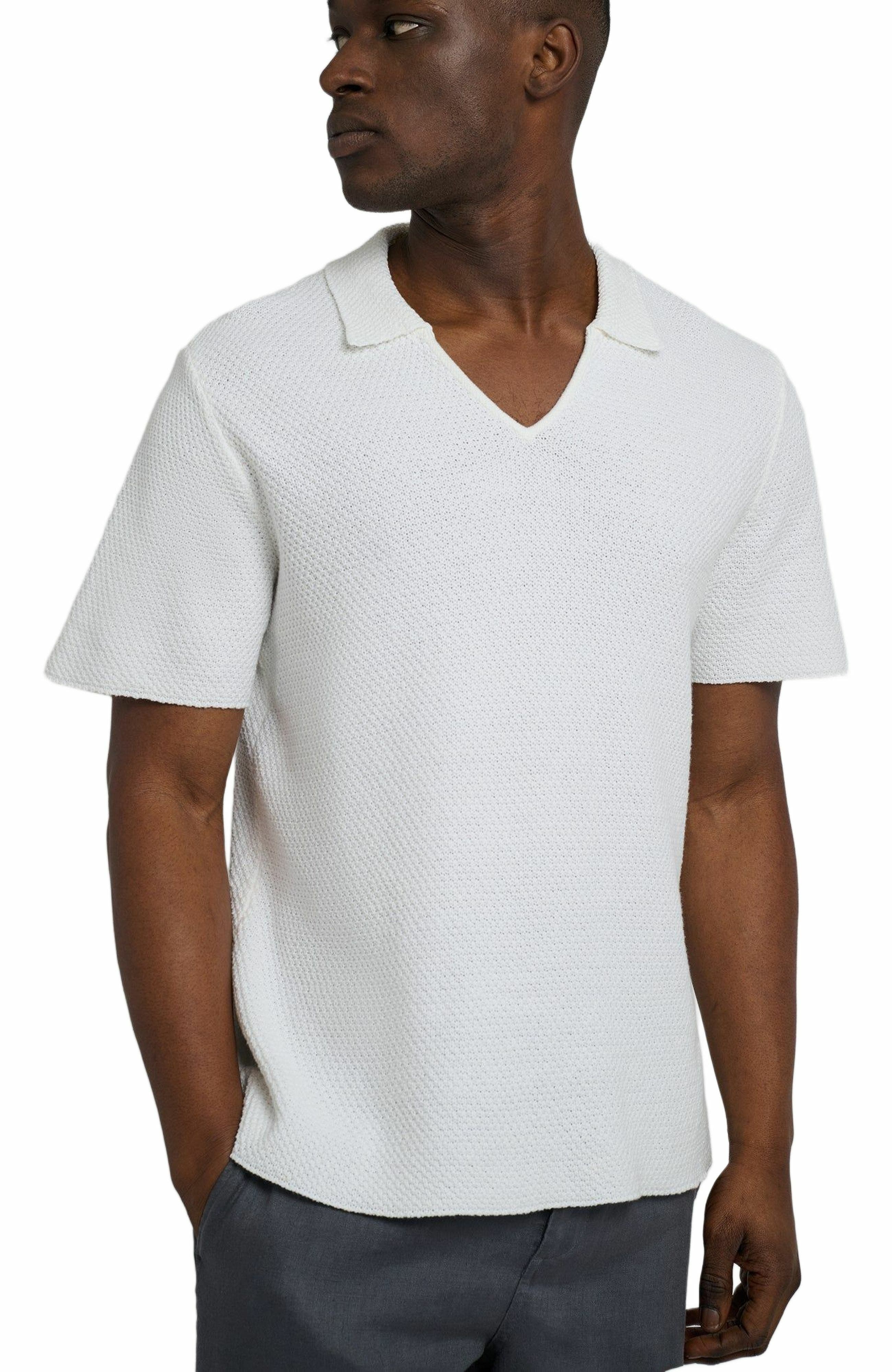 Cotton Crochet Johnny Collar Polo - image 2