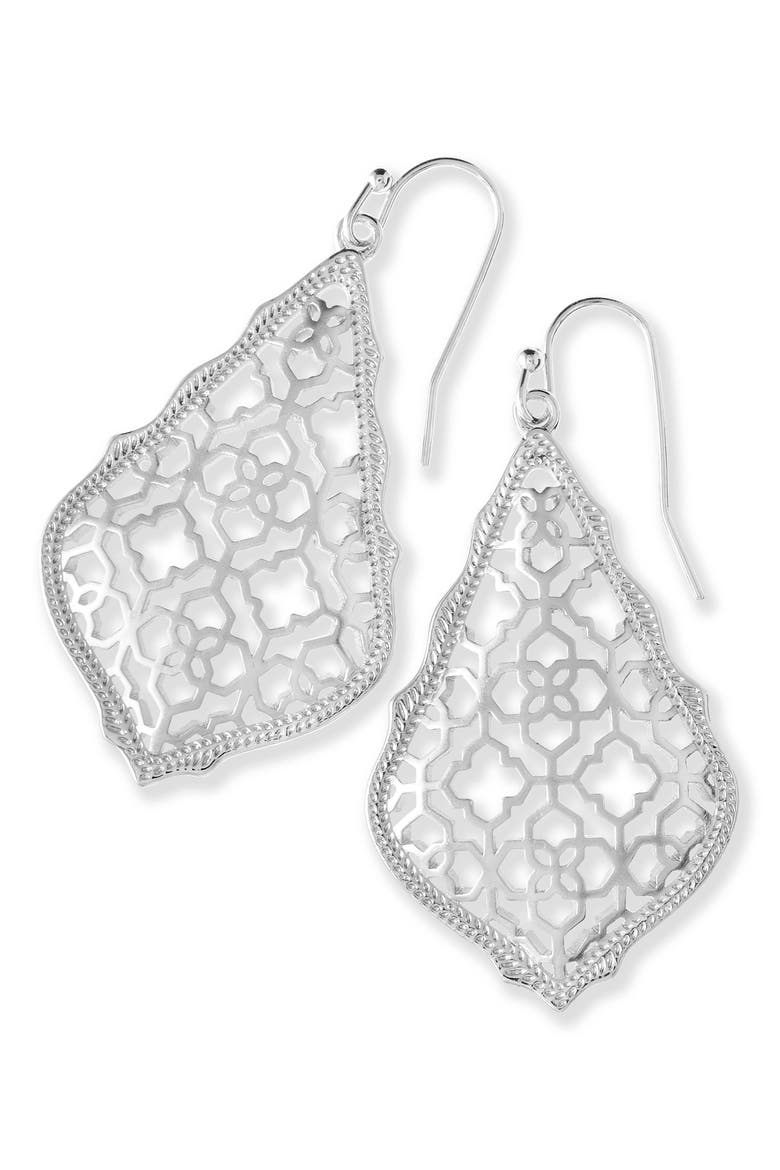 'Addie' Drop Earrings, Alternate, color, SILVER