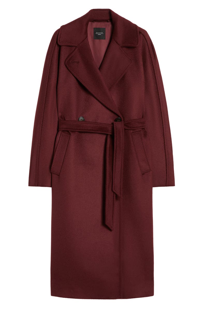 Weekend Max Mara Dresina Wool Trench Coat, Alternate, color, Bordeaux