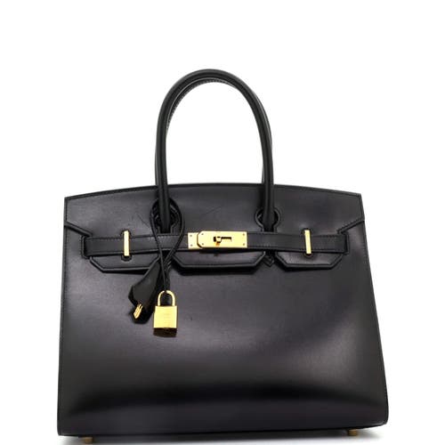 Pre-owned Hermes  Hermes Birkin Sellier Bag Black Box Calf With Gold Hardware 30 In Black