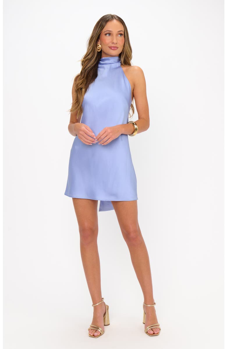 Show Me Your Mumu Lisa Mini Dress, Alternate, color, Borrowed Blue Luxe Satin